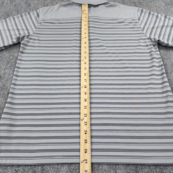 Spyglass Pebble Beach Shirt Mens Medium Gray Striped Golf Polo Performance - Picture 6 of 14